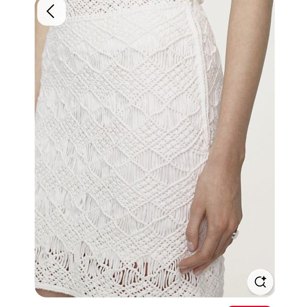 Ralph Lauren Black Label Cotton Macrame Crochet Skirt in Ivory White Size S/P
